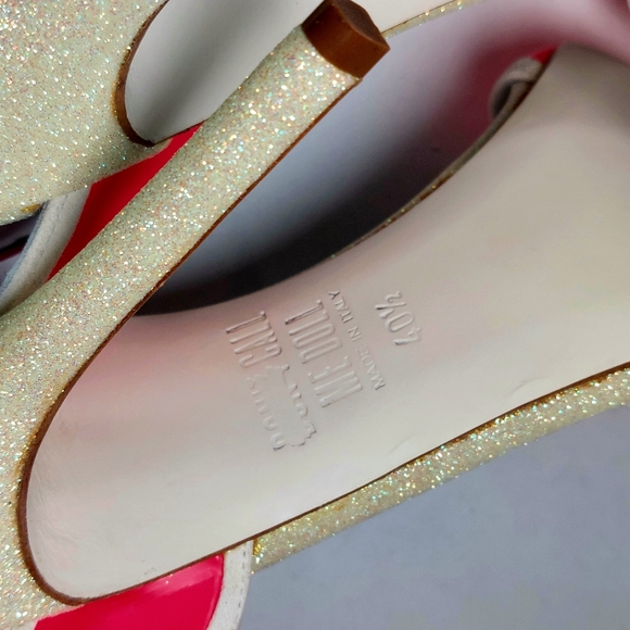 Francesca Bellavita hot pink & glitter leather stiletto sandals, EU40.5, NWT - Picture 13 of 17